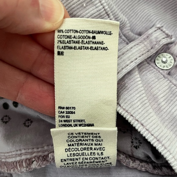 We The Free Lilac Sun Chaser Corduroy Skinny Pants, Size 28 - Picture 10 of 15